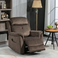 thumbnail image 2 of HOMCOM Manual Recliner Chair with 8 Vibration Massage, Side Pockets, Brown, 2 of 10