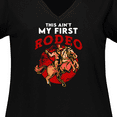 thumbnail image 4 of Inktastic Funny First Rodeo Cowboy Women's Plus Size V-Neck T-Shirt, 4 of 5