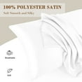 thumbnail image 5 of PiccoCasa 2 Pcs Satin Pillowcase Zippered Silky Sateen, King Snow White, 5 of 6