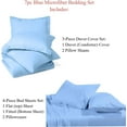 thumbnail image 2 of Sheetsnthings 7pc Brushed Microfiber Bedding Set -Full Size- Solid Blue (Duvet Cover Set with Matching Bed Sheets), 2 of 2