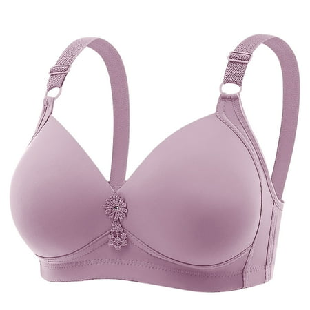Tumotour Full Coverage Bra For Women Adjustable Strap Traceless Gathering Push Up Sleeping Nursing Bra Solid Color Seamless Sexy Push Up Wireless Yoga Vest Bra