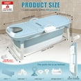 thumbnail image 2 of Portable Bathtub, 58/50/46 Inch Collapsible Bathtub, Freestanding Foldable for Adults, Folding Tub for Shower, Hot Bath, Ice Bath (Blue), 2 of 9