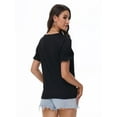thumbnail image 6 of Womens Summer Tops Casual Square Neck Short Sleeve T Shirts, 6 of 6