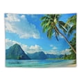 thumbnail image 5 of PRATYUS Ocean Beach Tapestry Tropical Seaside Island Palm Tree Waves Wall Tapestry Summer Hawaii Paradise Landscape Wall Hanging Wall Art for Living Room Bedroom Home Decor Painting, 5 of 6