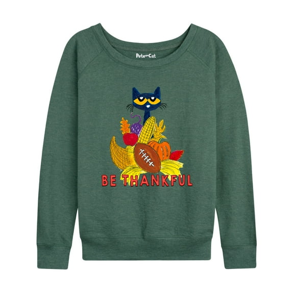 Pete The Cat - Thankful - Women's Lightweight French Terry Long Sleeve Shirt