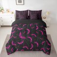 thumbnail image 2 of jejeloiu Spooky Diamond Bats 7-Piece Twin Bedding Sets,Happy Halloween Spider Webs Bedding Comforter Set,Pink Black Sheet Sets For Boys Kids,Luxury Bedroom Decor Reversible, 2 of 8