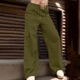 thumbnail image 2 of ZHYou No Boundarie Womens Baggy Sweatpants Casual Drawstring Y2k Huge Pockets Solid Comfy Lounge Stylish Pants for Women,Army Green,Size S, 2 of 8