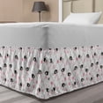 thumbnail image 1 of Ostrich Bed Skirt, Palm Leaves on a Rhombus Outline Background, Elastic Bedskirt Dust Ruffle Wrap Around for Bedding Decor, 4 Sizes, Pale Pink Dark Grey, by Ambesonne, 1 of 2