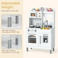 thumbnail image 6 of INFANS Kids Kitchen, Wooden Pretend Playset with Adjustable Heights Realistic Sounds Ice Maker Microwave Oven, Toddler Cooking Toy Gift for Boys Girls Aged 3+, 6 of 10