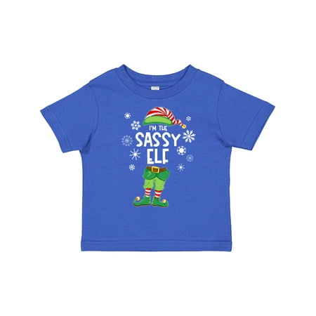 

Inktastic Funny Christmas I m the Sassy Elf with Shoes and Hat Gift Toddler Boy or Toddler Girl T-Shirt