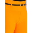 thumbnail image 5 of Plus Size High Waist Sculpting Shorts With Faux Leather Belt - Orange, 5 of 6