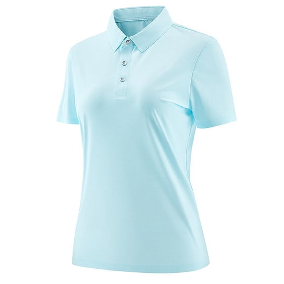 Ruimatai Women's Polo Shirt Ice Silk Breathable Cool No Seam Collar Top