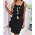 thumbnail image 4 of Women'S Waffle Knit Tank Dress Sleeveless Square Neck Casual Summer Outfit, 4 of 9