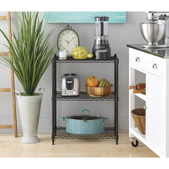 Whitmor Supreme Small 3 Tier Shelving Black Com