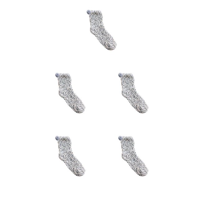 Guardurnaity Cake Sock Coral Fleece Calcetería Acogedor estilo japonés Pies Accesorios Candy Ropa de mujer Moda Dormir Gris claro Gris claro 5piezas