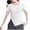 White, variant on Htigea Summer Women Casual Short Sleeve Tops T-Shirts Tees with Side Split Black,M