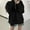 Black, variant on Women's Plus Size Puffer Jacket Hooded Long Sleeve Winter Warm Coat