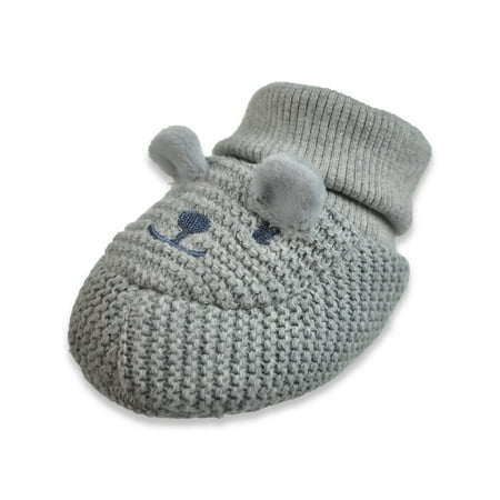 

First Steps Baby Boys Knit Booties - gray 3 - 6 months (Newborn)