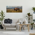 thumbnail image 3 of Stupell Industries Bison Grazing in Valley Animals & Insects Painting Gallery Wrapped Canvas Print Wall Art, 48 x 20, 3 of 8