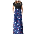 thumbnail image 2 of JUNWELL Robe Femme Liquidation Tendances Femme Décontractée Col Rond Été Manches Courtes Solide Ample Poches Longue Robe Violette L D710, 2 of 7
