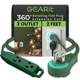 thumbnail image 1 of Cable de extensión GearIt 360, enchufe plano giratorio, 3 salidas, 60 cm, 1 of 9