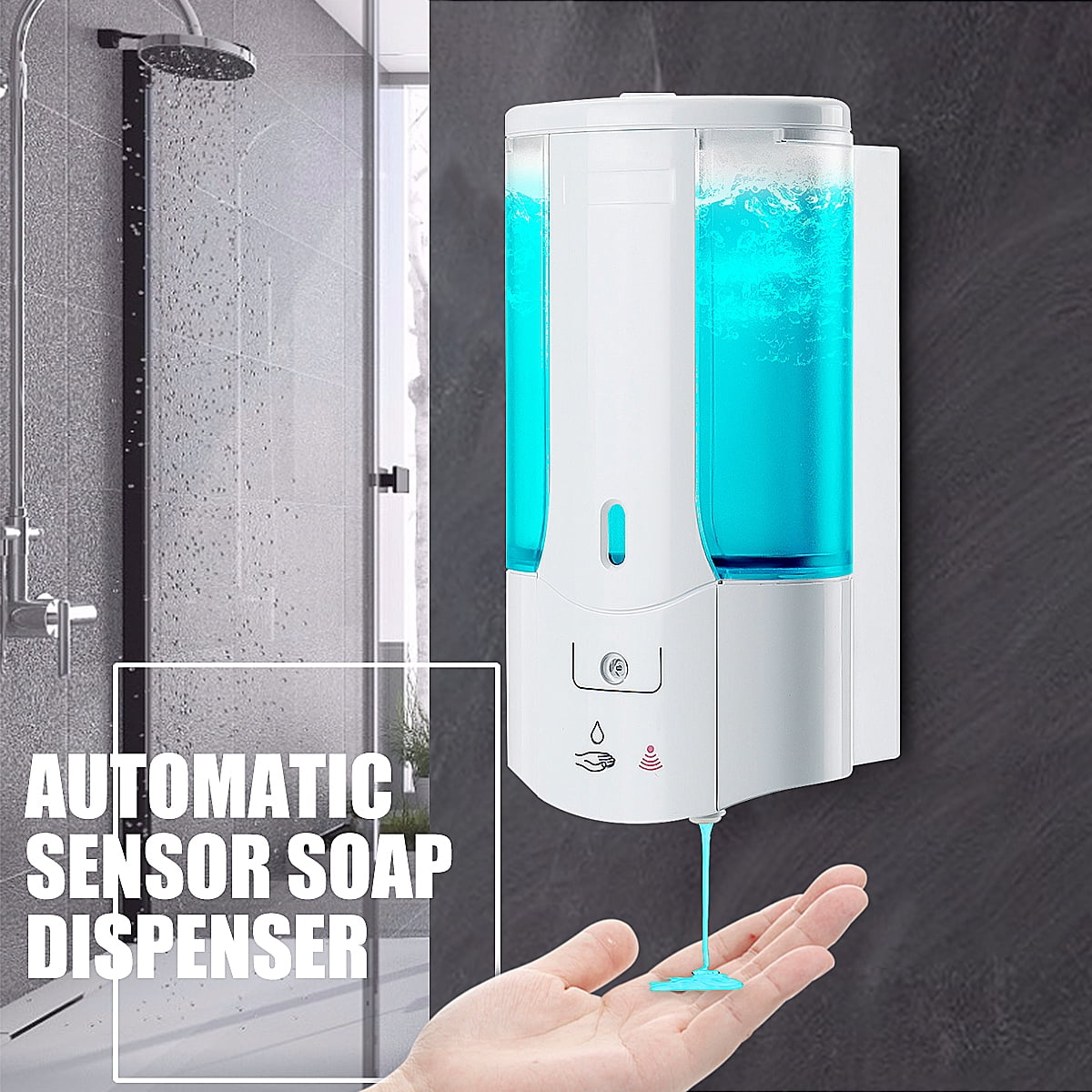 Image result for 450mL Wall Mounted Automatic Soap Dispenser Infrared Induction Smart Liquid Soap Dispenser for Kitchen Bathroom Accessory