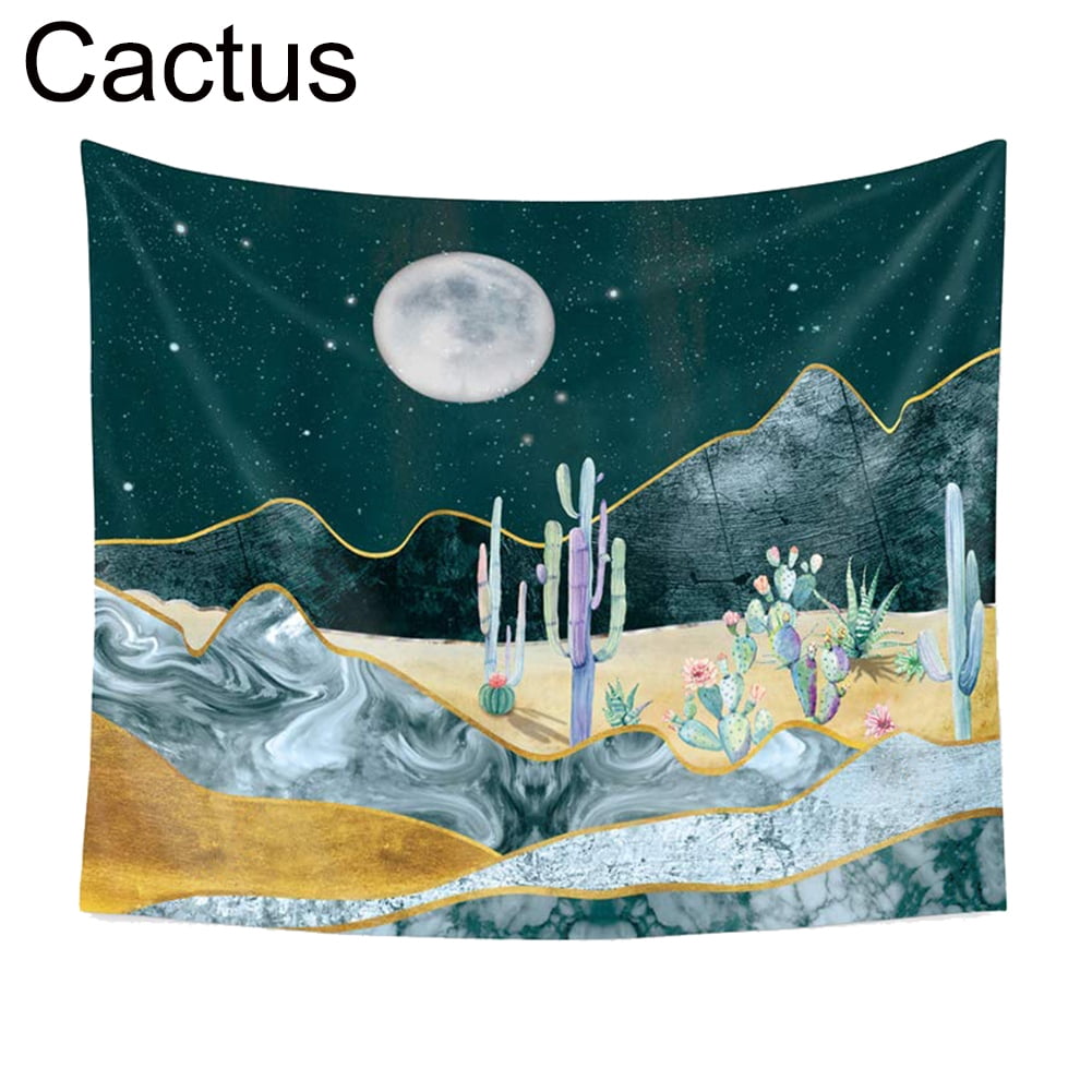Night Moon and Cactus Painted Tapestry New Room Bedspread Wall Hanging Tapestry Night Moon and Cactus Painted Tapestry New Room Bedspread Wall Hanging Tapestry