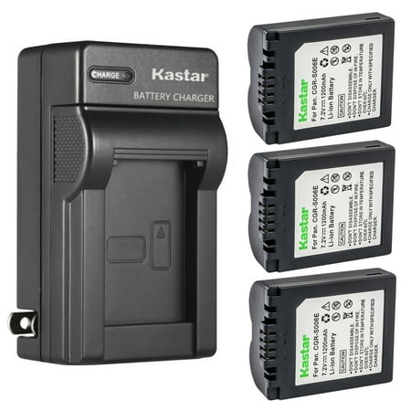 Kastar 3-Pack Battery and AC Wall Charger Replacement for Panasonic Lumix DMC-FZ8  Lumix DMC-FZ8EBK  Lumix DMC-FZ8EBS  Lumix DMC-FZ8EFS  Lumix DMC-FZ8EG  Lumix DMC-FZ8GK  Lumix DMC-FZ8K Cameras