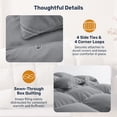 thumbnail image 4 of Unikome Heavyweight Goose Down Feather Fiber Comforter, Natural Fill Warm Quilted Comforter, Baffle Box Design, Soft Quiet Fabric, Twin 68 x 90 in, Dark Gray, 4 of 9