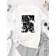 thumbnail image 2 of Women's Trendy Graphic Tee - Black Short Sleeve with "Bigfoot Strikes Again" Print, Casual & Comfortable Summer Top, Polyester Blend, Machine Washable, Casual Summer Top | Quirky Fashion Top | Knit T, 2 of 8