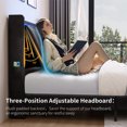 thumbnail image 3 of Cocosity Queen Size Upholstered Bed Frame with Ergonomic & Adjustable Storage Bookcase Headboard with Outlets, USB Ports and LED Light, 3 of 10