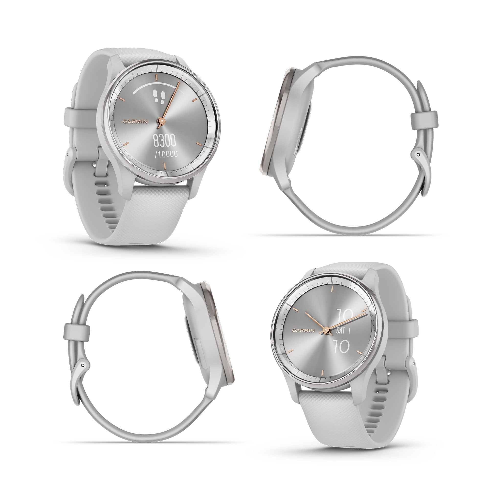 Garmin vivomove Trend Hybrid Smartwatch Silver Bezel - Mist Grey Case