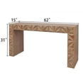 thumbnail image 5 of Modern Geometric Wooden Console Table – Natural Wood Finish with Handcrafted 3D Design, 5 of 10