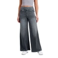 thumbnail image 2 of IUYRTFE Women Stretch Denim Jeans High Waist Wide Leg Pants with Pockets for Casual Daily Wear, 2 of 5