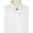 thumbnail image 4 of INSPIRE CHIC Women's Ribbon Rhinestone Pre-tied Bow Neck Tie Brooch for Shirts, 4 of 5