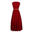 thumbnail image 5 of Bigersell Party Dresses for Women 2022 Women's Solid Color Jumpsuit Short Skirt Off Shoulder Elastic Waist Sleeveless Dress Plus T-Shirt Dress Style 22263, Female Regular Dresses Red 3XL, 5 of 8