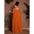 thumbnail image 2 of Plus Size Women's Green A-Line Dress, Casual Sleeveless Beach Vacation Dress, Summer, 2 of 10