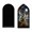 A001- Black, variant on Acrylic Night Light Night Light Gothic Acrylic Night Light Decor 8 Inch Dark Academia Room Accent for Tabletop Display Aesthetic Cathedral Window Cat Design, 1 Pack