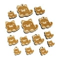 thumbnail image 1 of Round Cat Skeptical Wood Mini Charms Shapes DIY Craft Jewelry - With Hole - 18mm (17pcs), 1 of 7