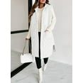 thumbnail image 2 of Sleeveless Women Long Puffer Hood Quilted Winter Outwear Vest Jackets Coats, 2 of 4