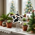 thumbnail image 4 of Cow Print Star Tree Topper, Farmhouse Christmas Tree Topper with Spring Base, Rustic Western Holiday Decoration for Home, 4 of 8