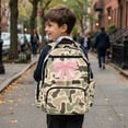 thumbnail image 4 of HUIACONG Camo Pink Bow Print School Backpack for Girls Age 8-18 17 Inch Multi Pocket School Bag Water Resistant Adjustable Padded Straps Lightweight Durable Bookbag for Teens, 4 of 7