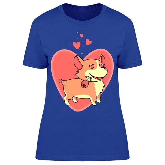 Corgi With A Lovely Rose Tee Women's -Image by Shutterstock