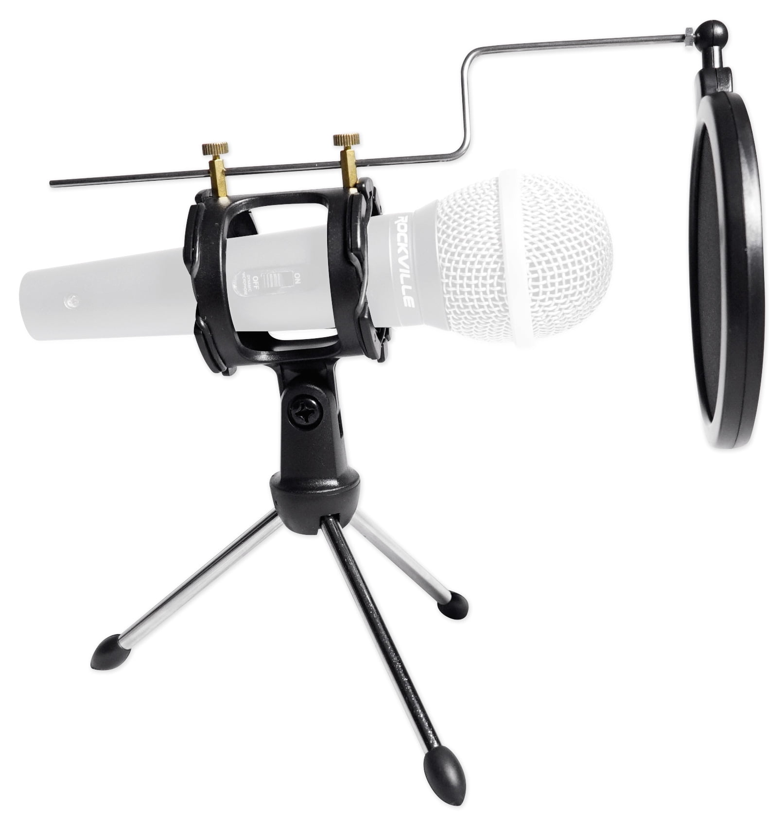 Rockville R-TRACK 1-Person Podcast Kit w/Dynamic Mic+Stand+Pop Filter+Headphones
