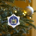 thumbnail image 7 of 3drose, State Flag of New York (pd-us), 3 inch Snowflake Porcelain Ornament, 7 of 7