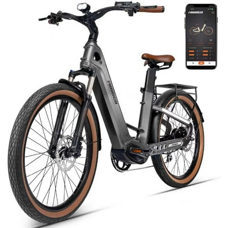 26 inch  Carbon Fiber Electric Bike for Adults, Lightweight Commuter E-Bike  with750 Motor 24MPH,Ebike with 48V Built-in Dual Batteries, 128 Miles Range, Front Suspension Electric Bicycle