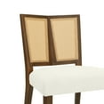 thumbnail image 4 of Christopher Knight Home Mid-Century Modern Rattan Dining Chairs, Upholstered Side Chairs, Solid Wood, Walnut+Beige, Set of 2, 4 of 7