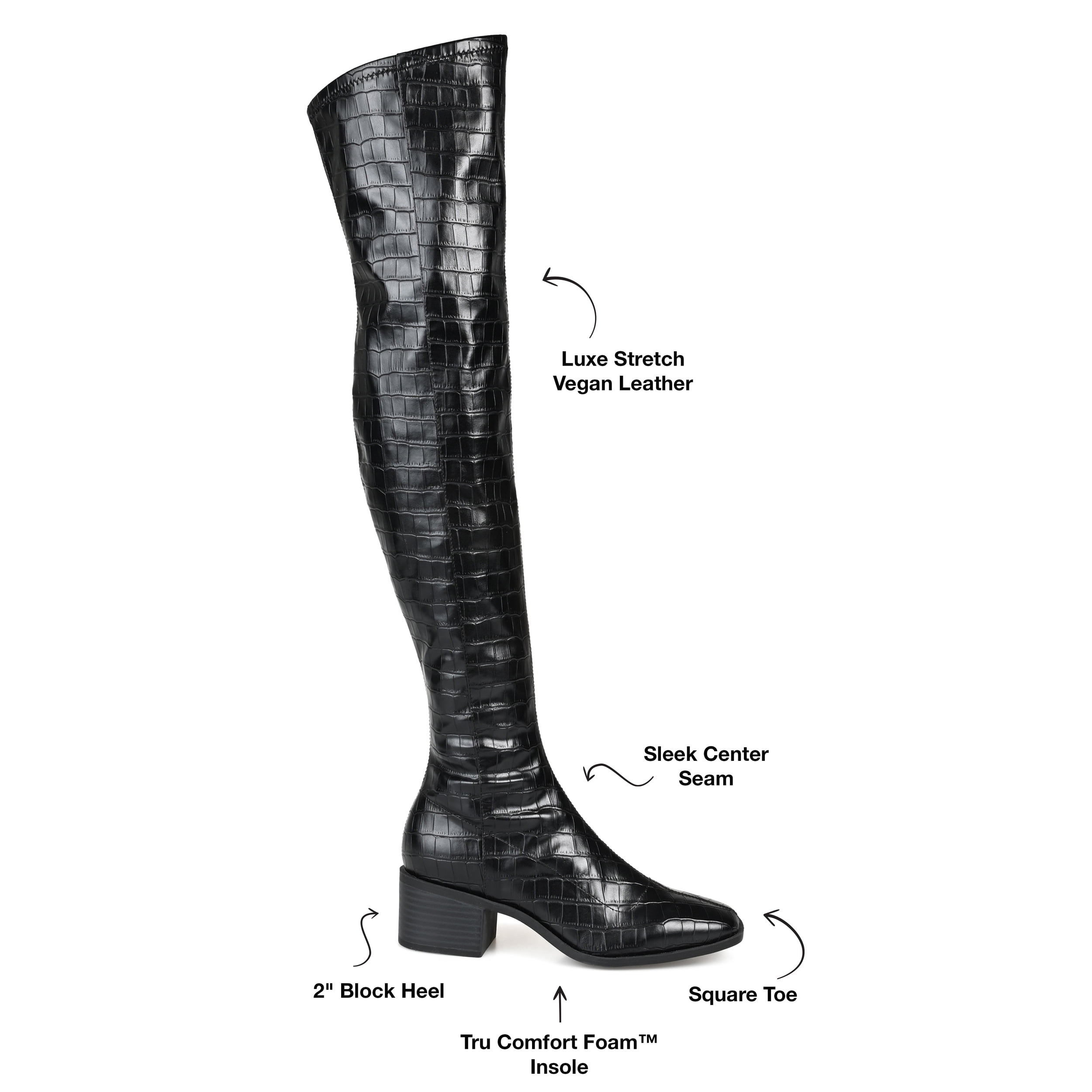Journee Collection Womens Mariana Tru Comfort Foam Wide Calf Block Heel Over The Knee Boots