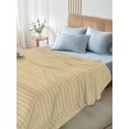 thumbnail image 5 of Queen Flat Sheet Only Minimalist Beige Grid Soft Microfiber Cooling Bedding Sheets Turquoise Linen Textured Flat Bed Sheet for Hotel,Home Decor, 5 of 9