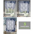 thumbnail image 4 of Navy Blue Boho Tie Up Curtains for Kitchen Bathroom Bedroom Windows 54 Inch Length, Vintage Floral Contemporary Art Balloon Drape Curtains Shade Rod Pocket Drapery Curtain Panel, 42"x63", 4 of 7